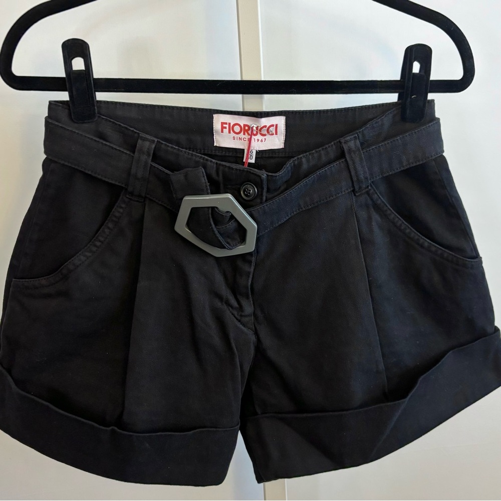 Fiorucci Black Belted Shorts M